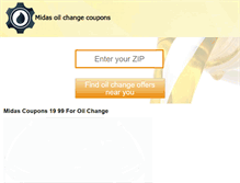 Tablet Screenshot of midasoilchangecoupon.com